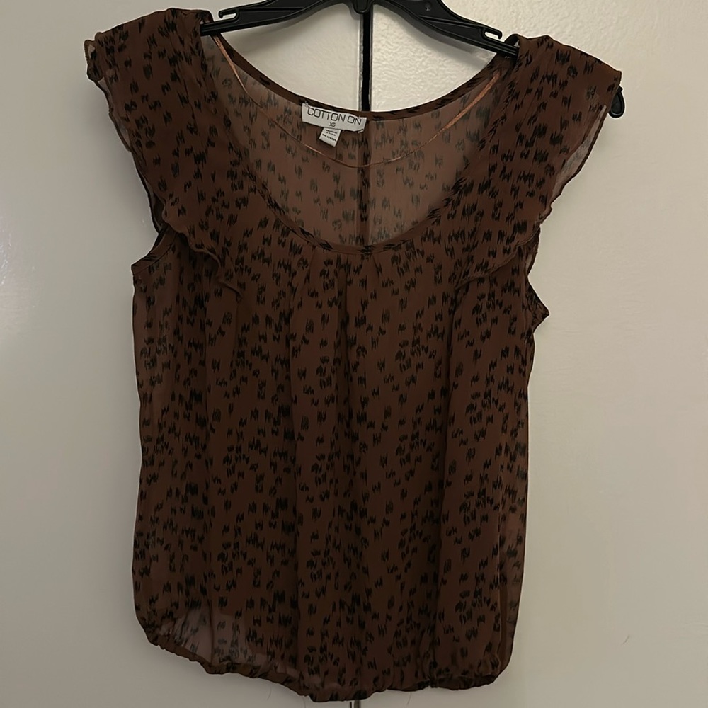 XS Cotton On Sheer Blouse | Cap Sleeve